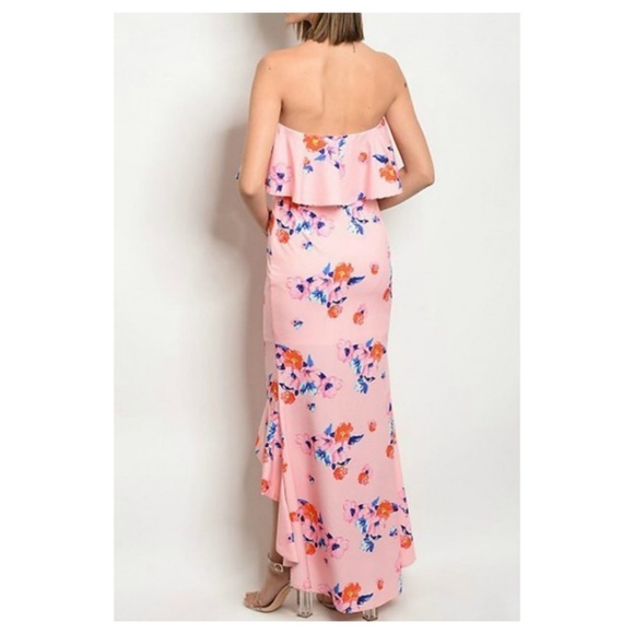 SUMMER CLEARANCE Pink Floral Maxi Dress - Picture 2 of 6